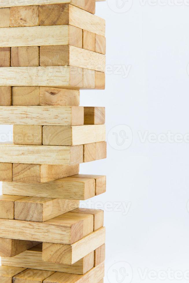 Blocks of wood isolated on white background photo