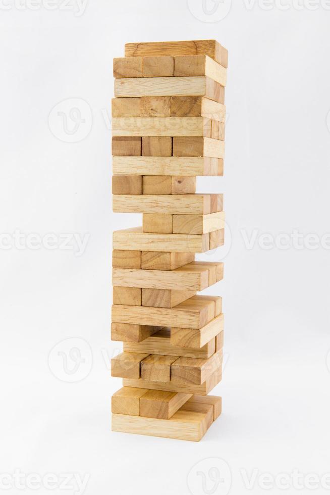 Blocks of wood isolated on white background photo