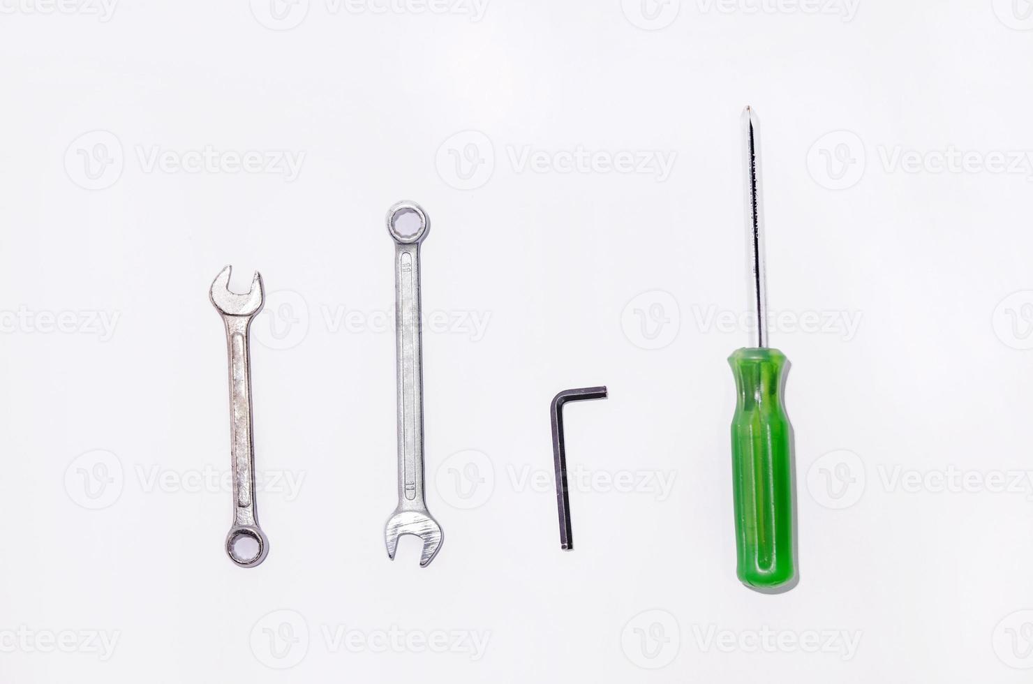 tools for technician on white background photo