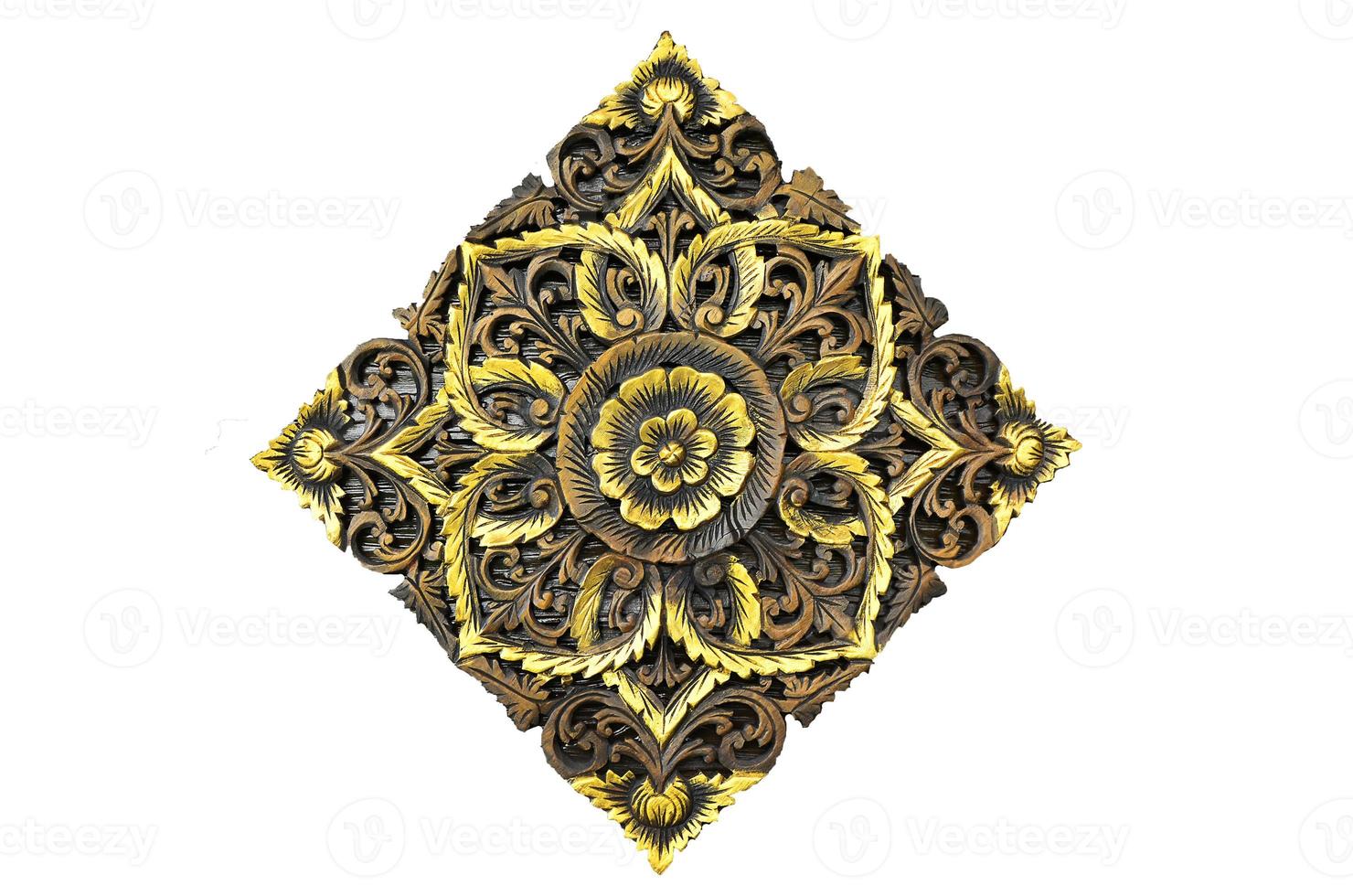 A beautiful wooden carving on white background photo