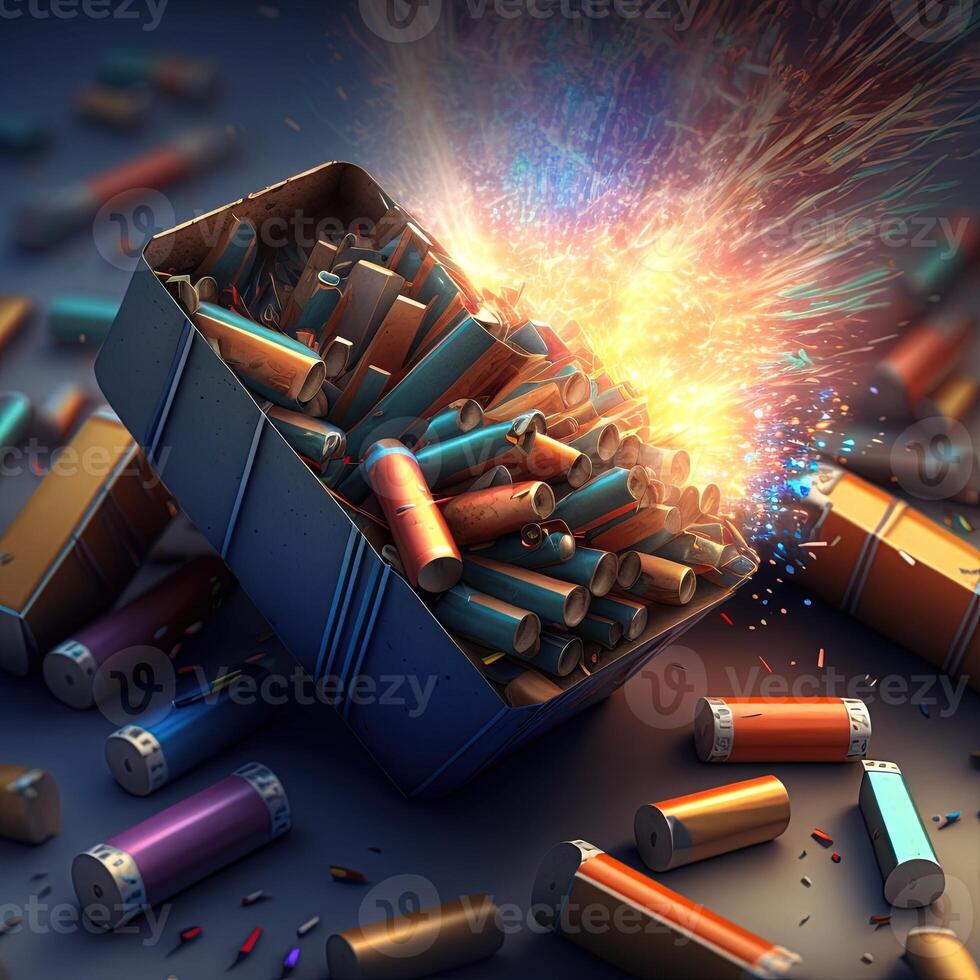 illustration firecrackers on new years eve made with photo