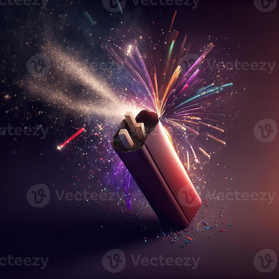 illustration firecrackers on new years eve made with photo