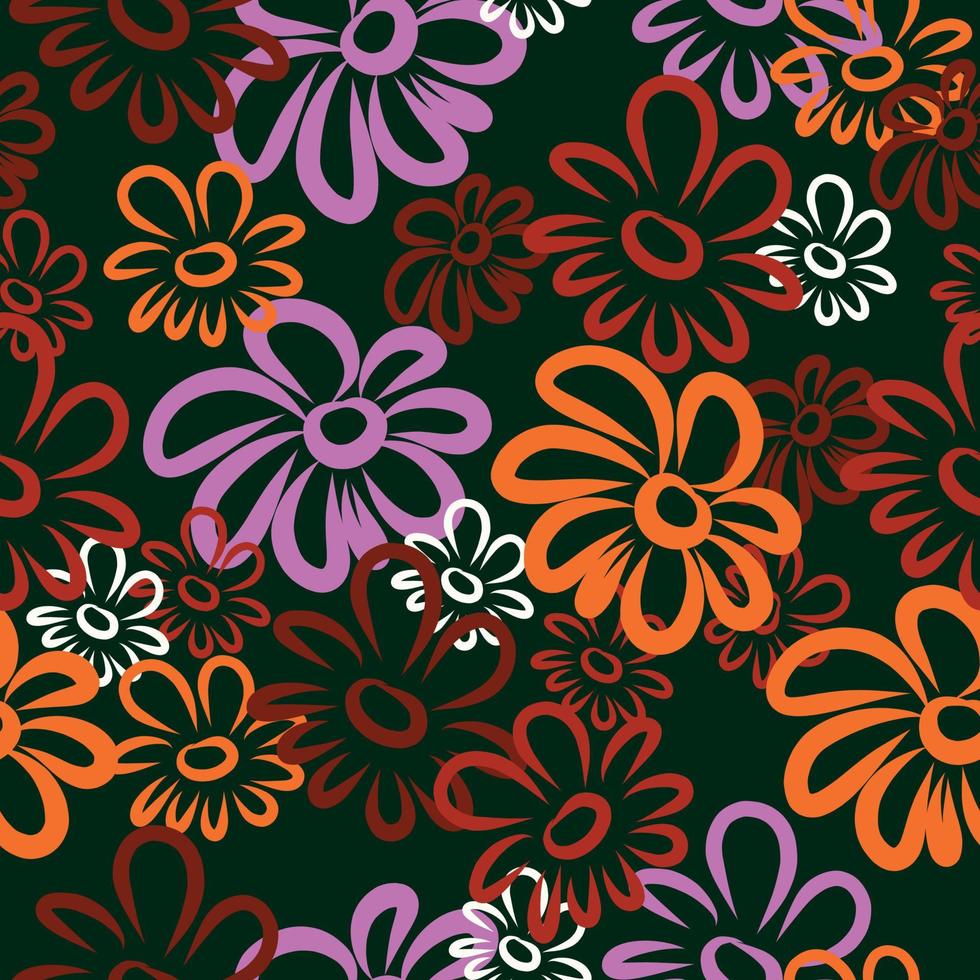 sin costura modelo con abstracto, neón floral impresión. creativo textura para tela diseño, embalaje, textiles, fondo de pantalla, ropa, ilustración antecedentes vector