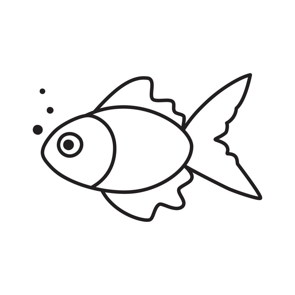 Fish icon isolated vector illustration.