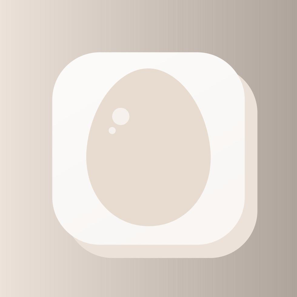 animal huevo 3d botón contorno icono. sano nutrición concepto. blanco huevo 3d símbolo firmar vector ilustración aislado en gris color antecedentes