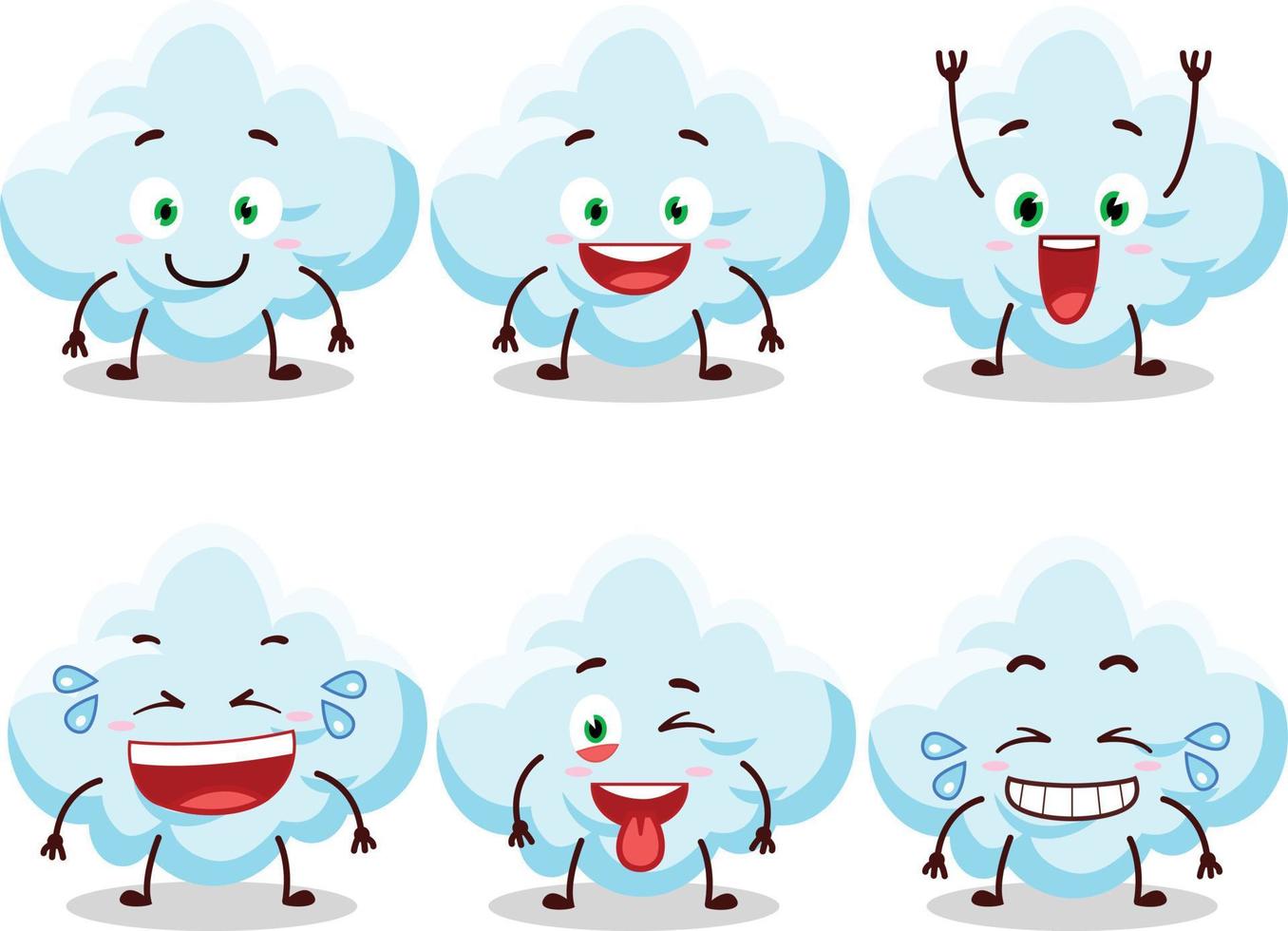 Cartoon character of cloud with smile expression vector