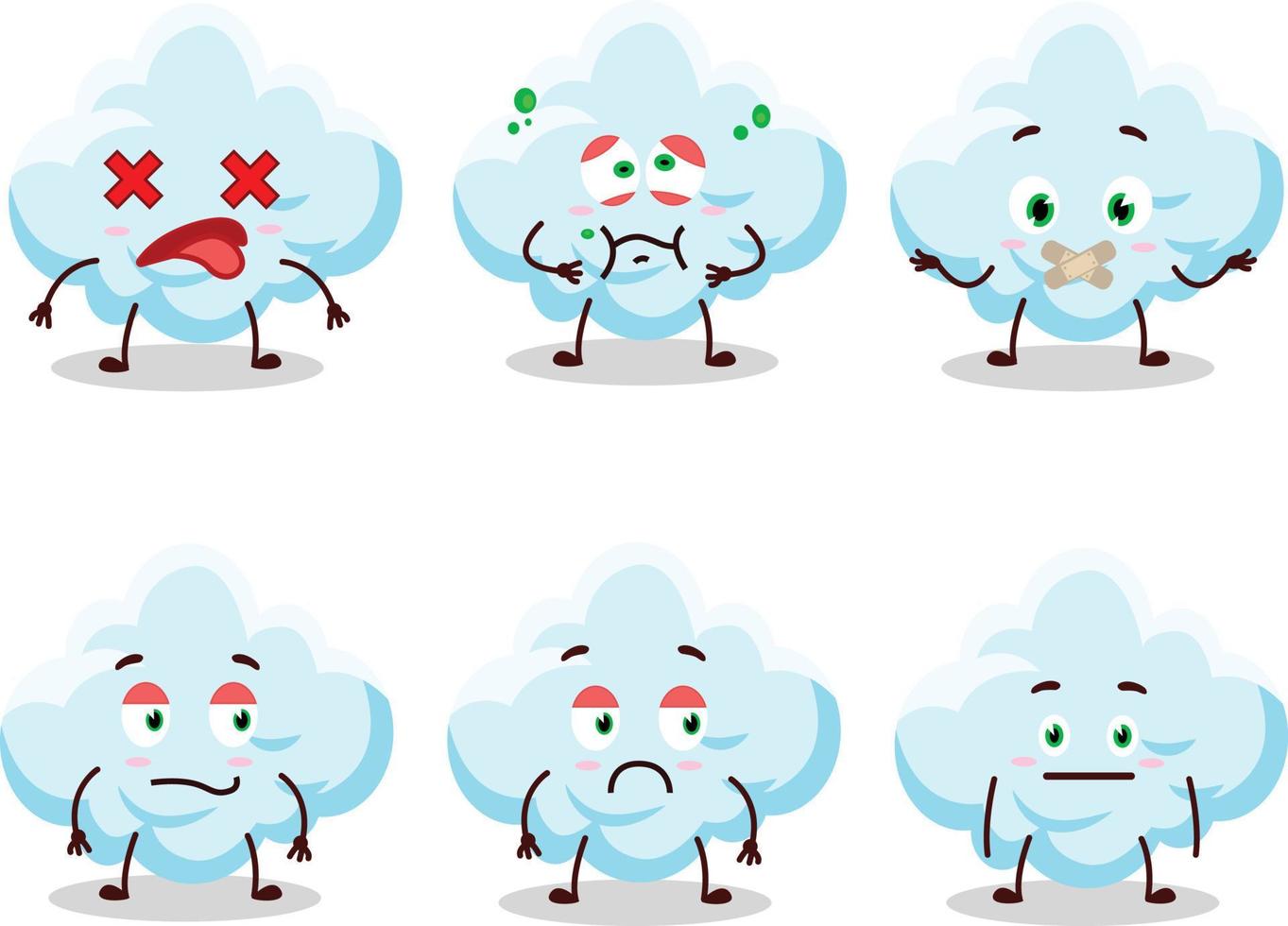 nube dibujos animados en personaje con no expresión vector