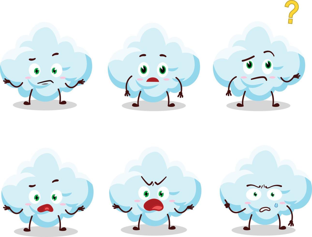 Cartoon character of cloud with what expression vector