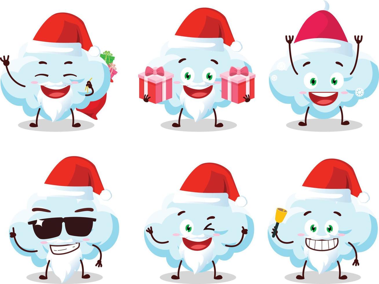 Santa Claus emoticons with cloud cartoon character vector