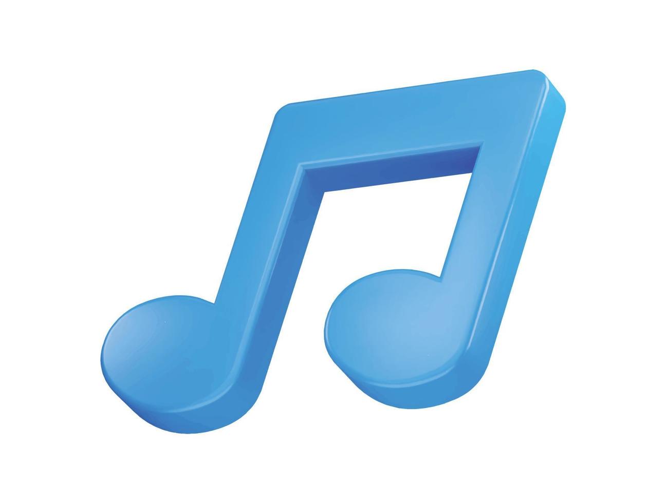 music icon 3d rendering vector illustration