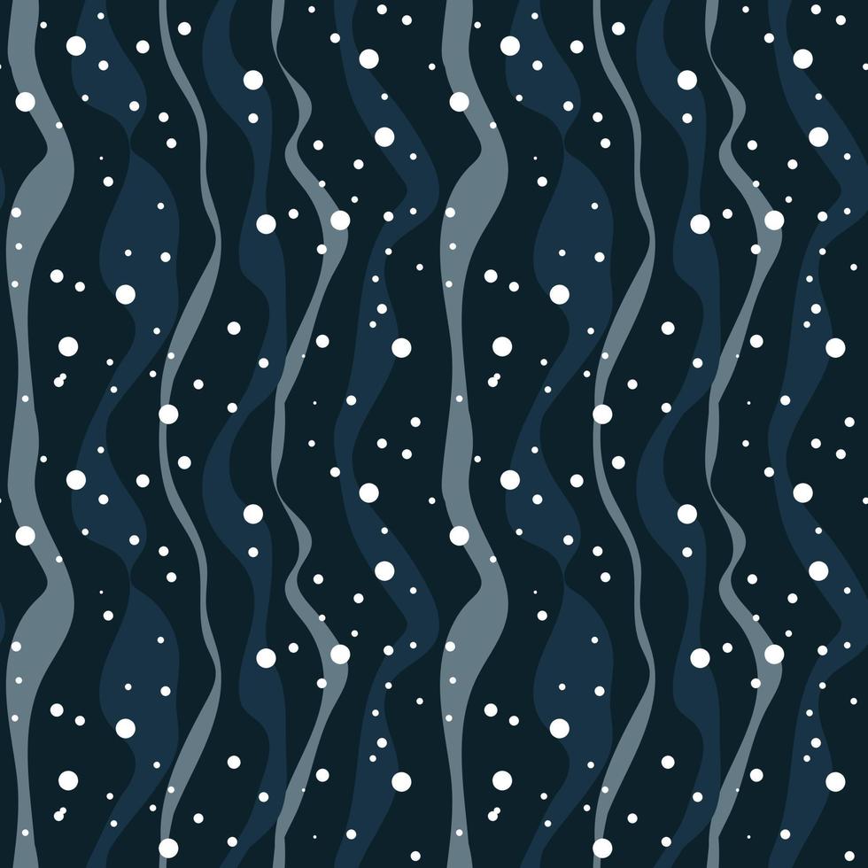 el cosmos modelo de azul Moviente partículas en el formar de curvo líneas es un a rayas modelo en un moderno estilo, vertical olas con estrellas. oscuro futurista resumen geométrico diseño en vector