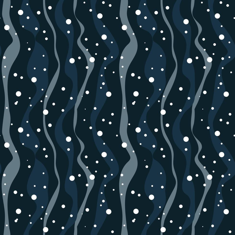 The cosmos pattern of blue moving particles in the form of curved lines is a striped pattern in a modern style, vertical waves with stars. Dark futuristic abstract geometric design in vector
