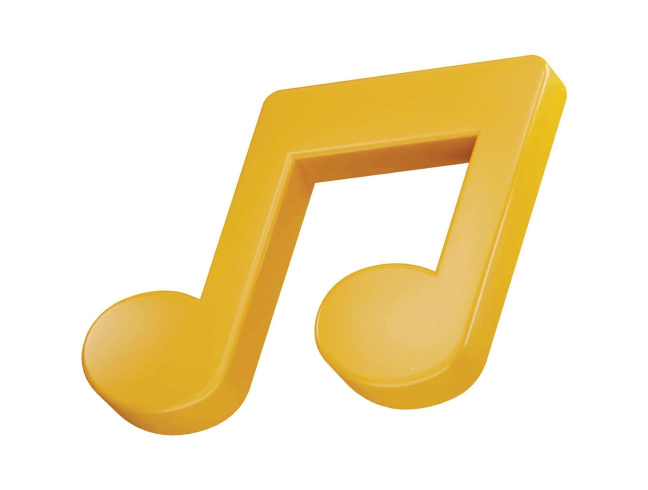 music icon 3d rendering vector illustration