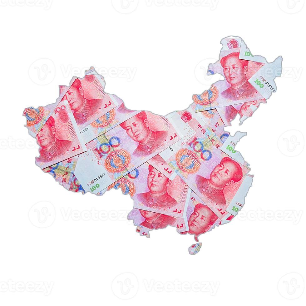 Map of CHINA with RMB currency photo