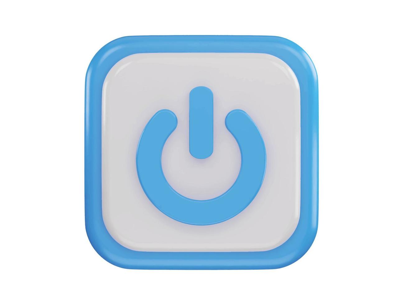 poder botón icono 3d representación vector ilustración
