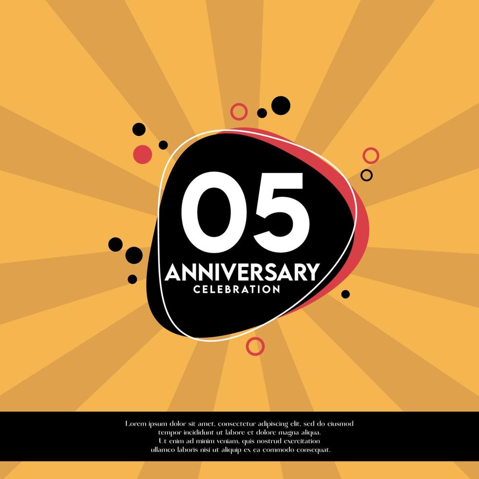 Vector 05th years anniversary design template abstract vector template illustration