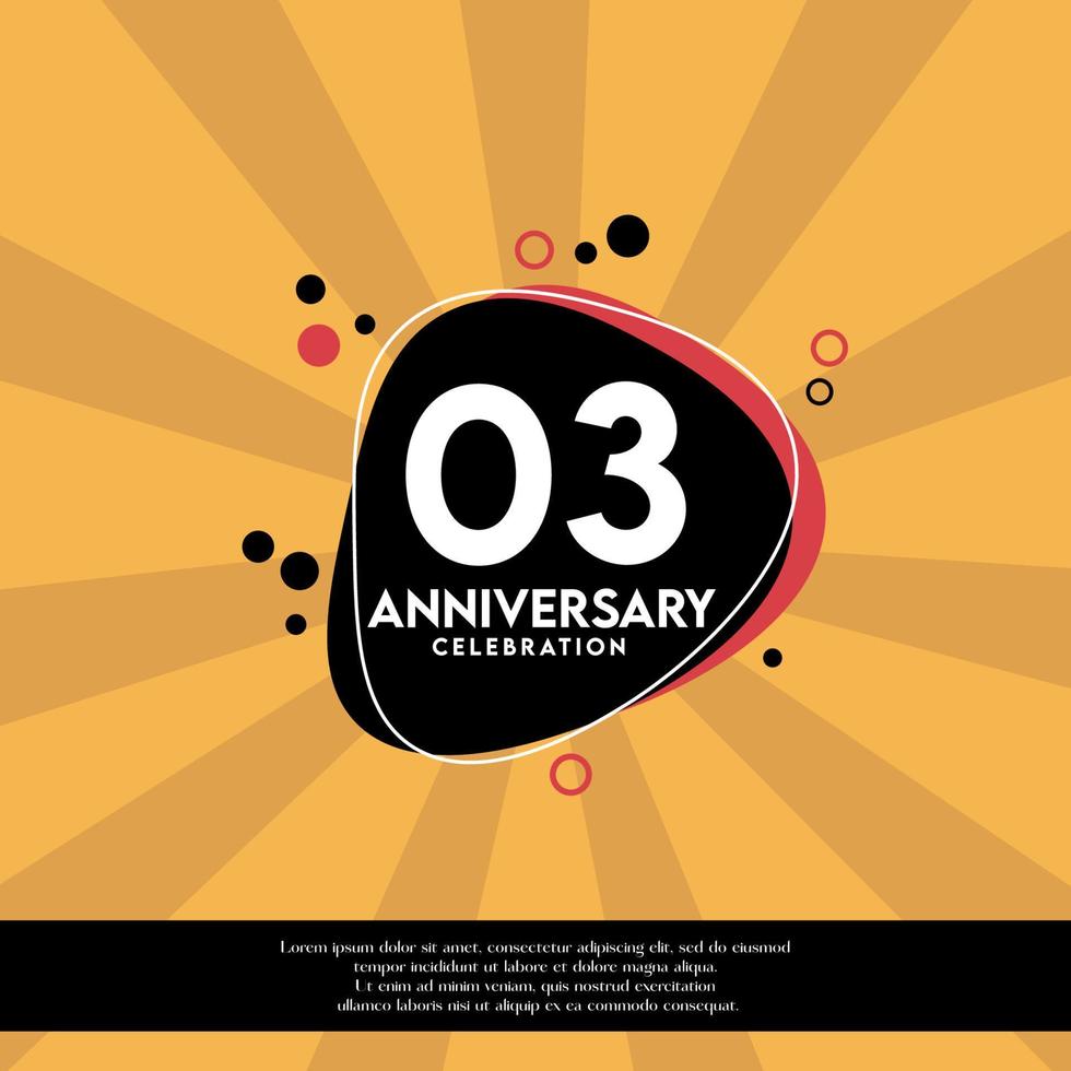 Vector 03rd years anniversary design template abstract vector template illustration