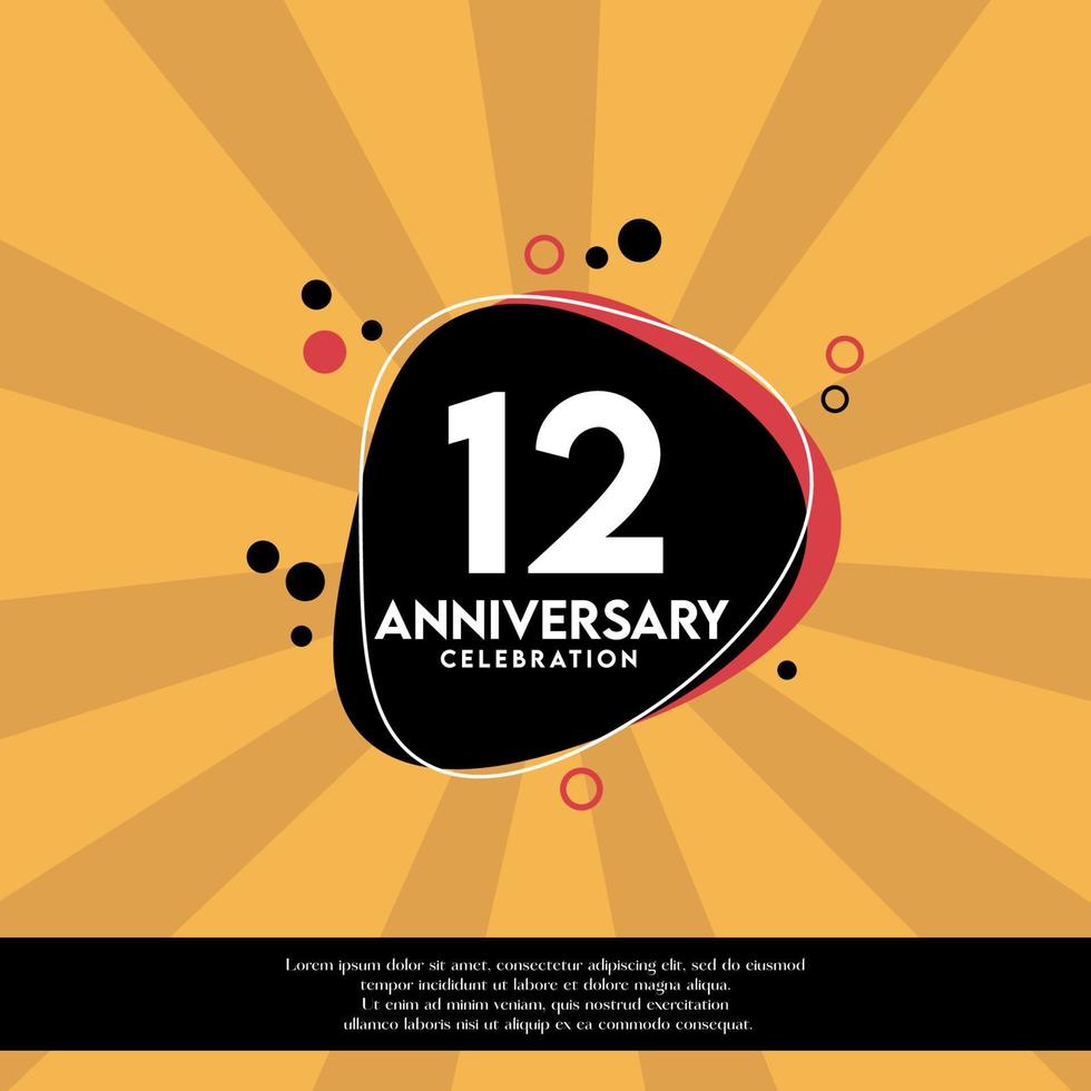 Vector 12th years anniversary design template abstract vector template illustration