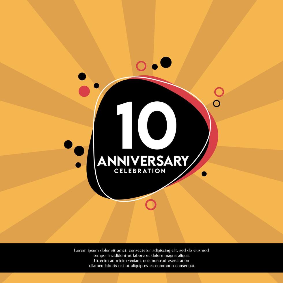 Vector 10th years anniversary design template abstract vector template illustration