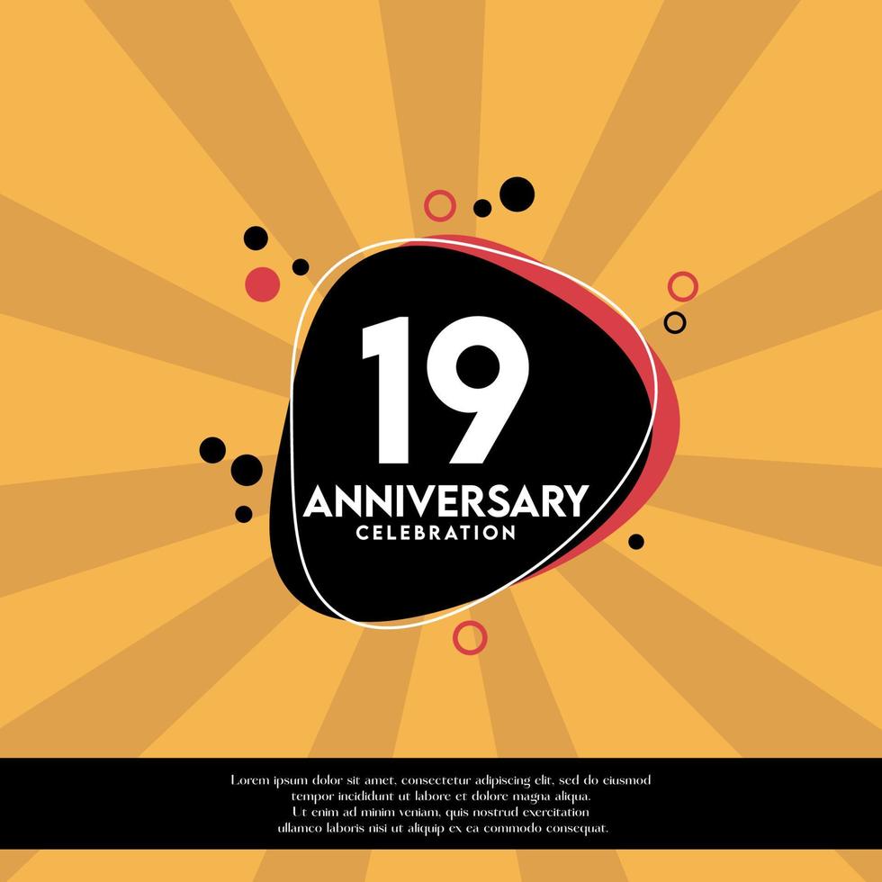 Vector 19th years anniversary design template abstract vector template illustration