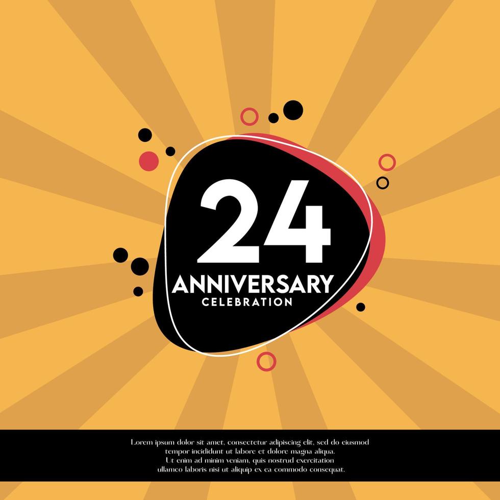 Vector 24th years anniversary design template abstract vector template illustration