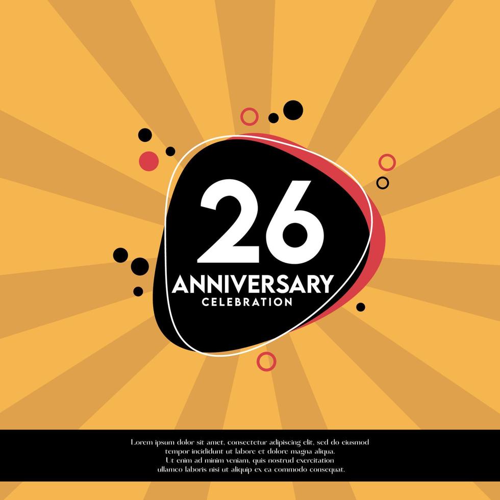 Vector 26th years anniversary design template abstract vector template illustration