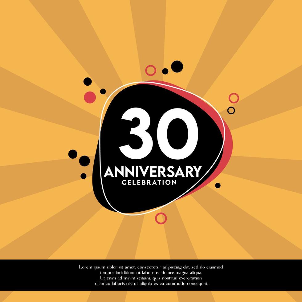 Vector 30th years anniversary design template abstract vector template illustration