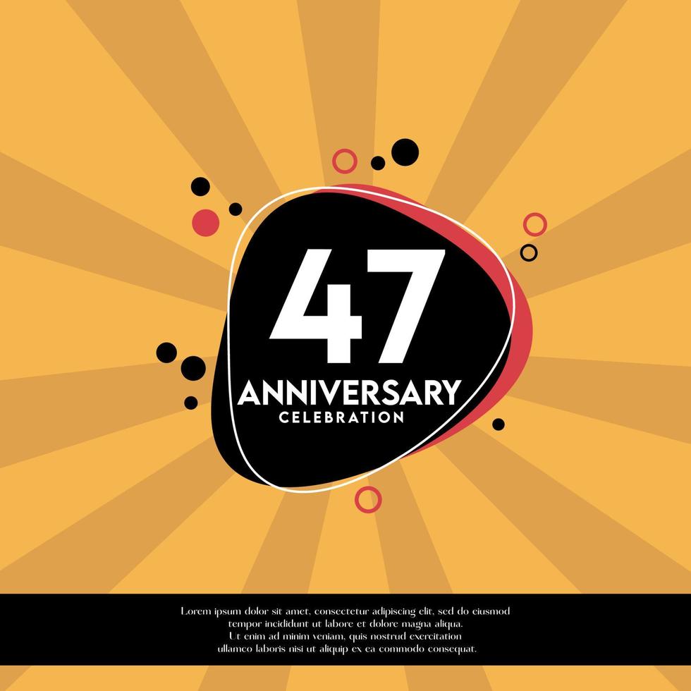 Vector 47th years anniversary design template abstract vector template illustration