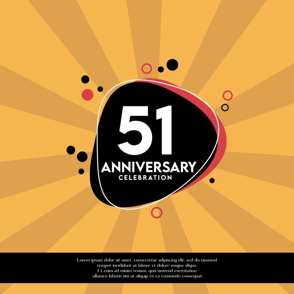 Vector 51st years anniversary design template abstract vector template illustration