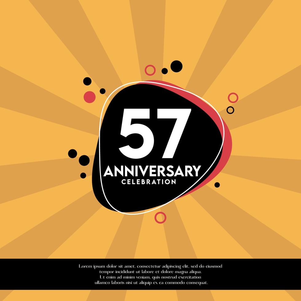Vector 57th years anniversary design template abstract vector template illustration