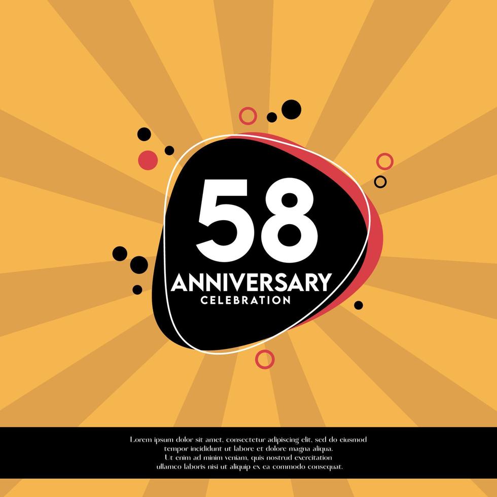 Vector 58th years anniversary design template abstract vector template illustration