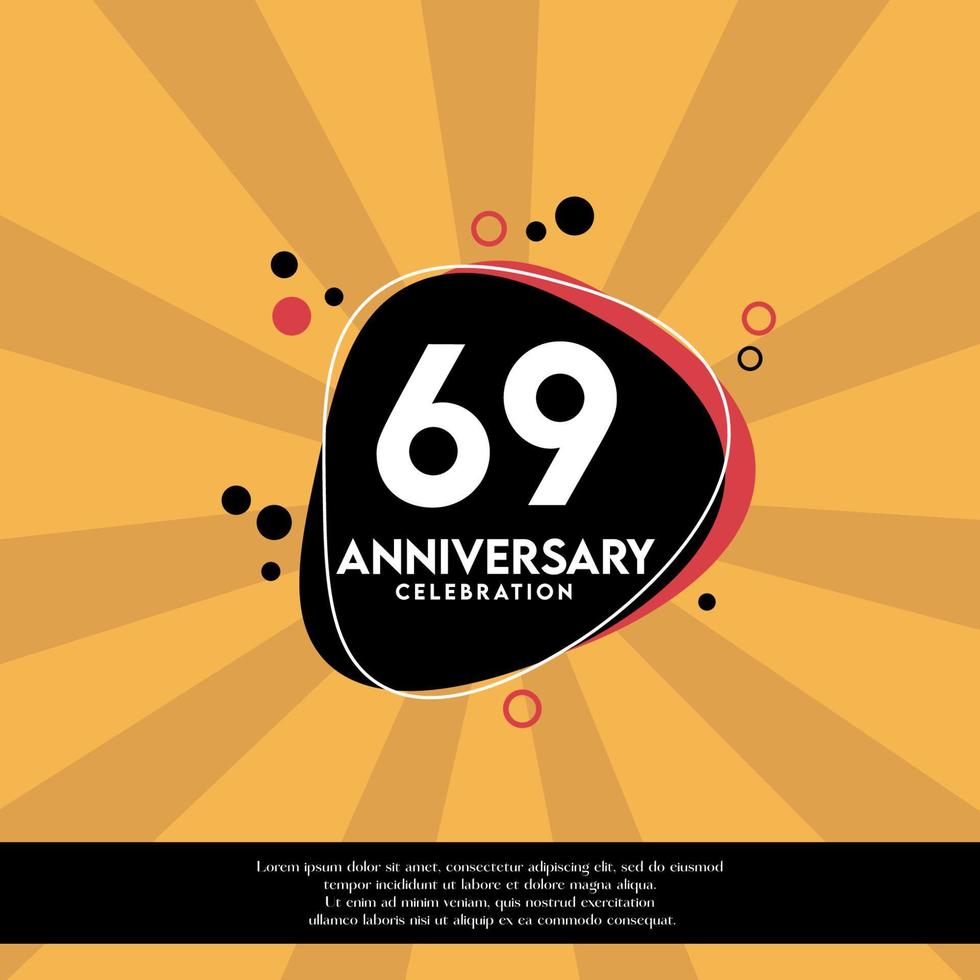 Vector 69th years anniversary design template abstract vector template illustration