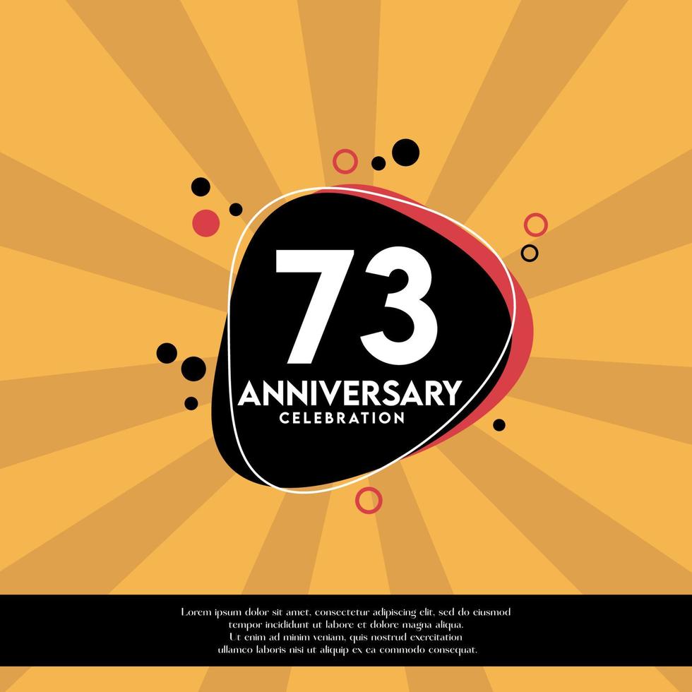 Vector 73rd years anniversary design template abstract vector template illustration