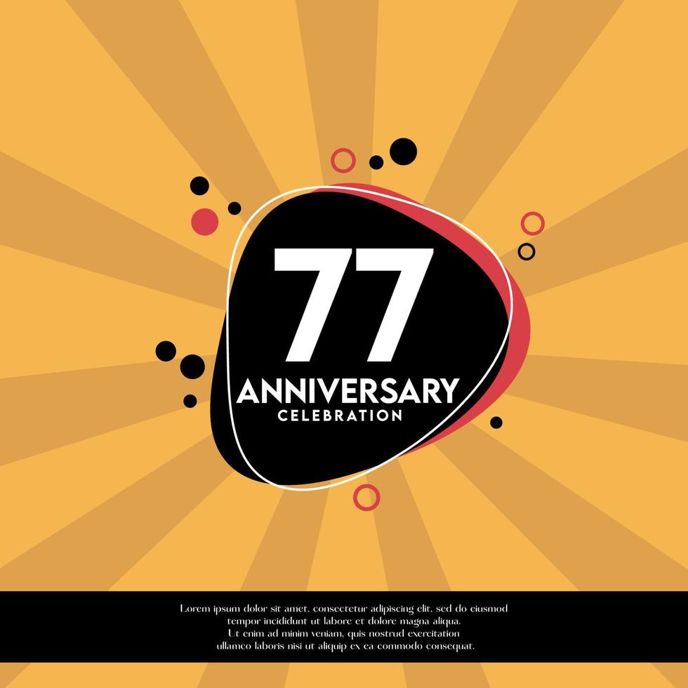 Vector 77th years anniversary design template abstract vector template illustration