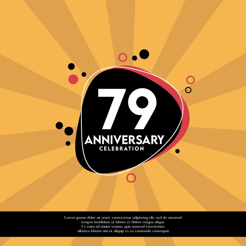 Vector 79th years anniversary design template abstract vector template illustration