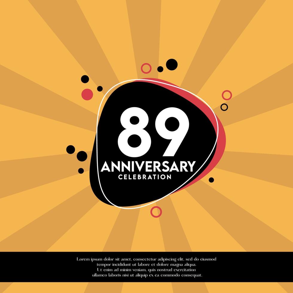 Vector 89th years anniversary design template abstract vector template illustration