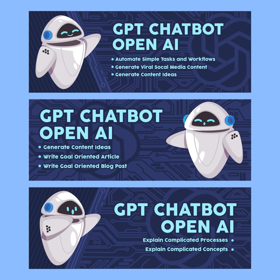 Chatbot Personal Assistant Banners Set vector