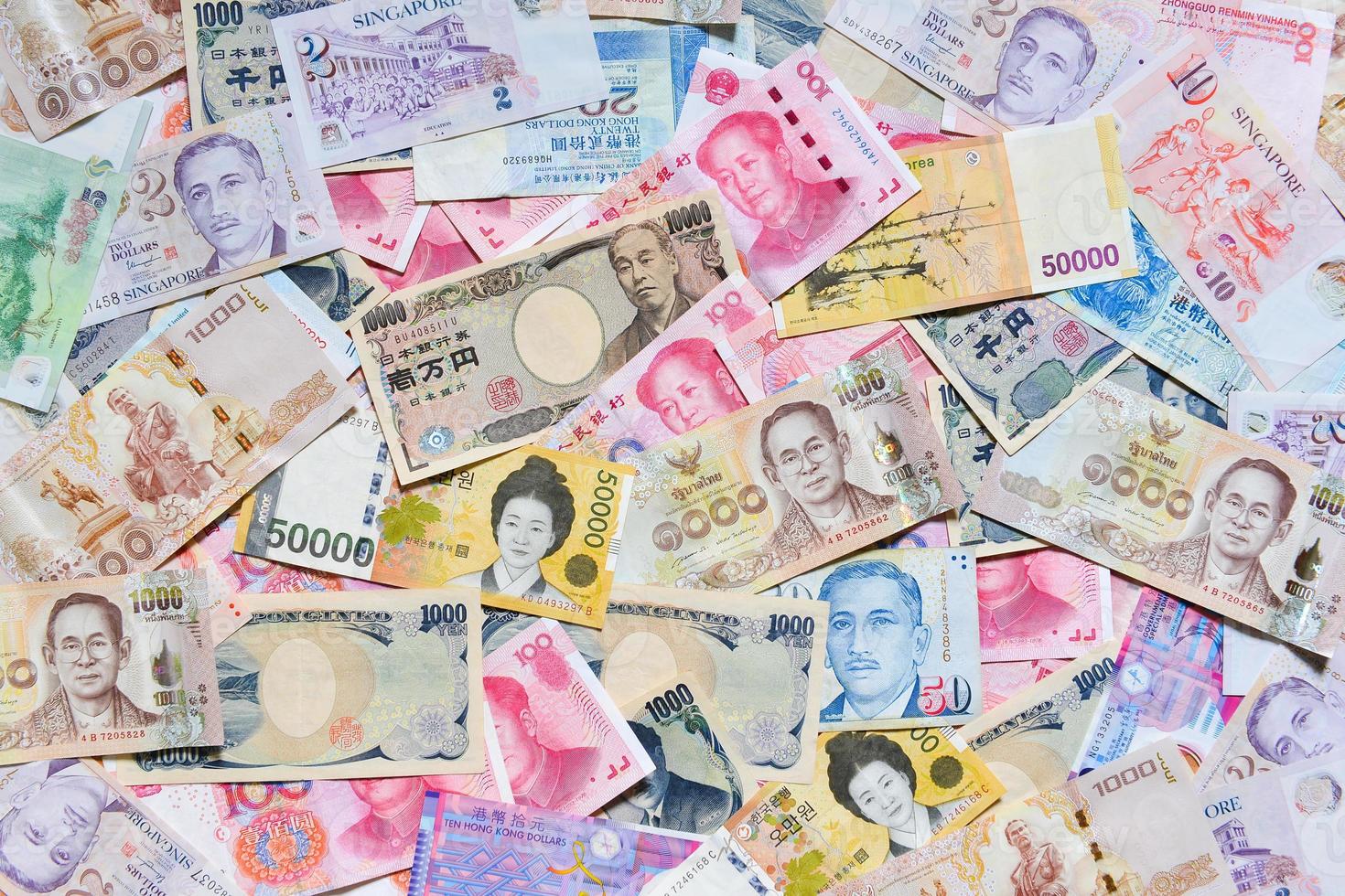 international-currency-rmb-yen-won-baht-singapore-dollar-hongkong