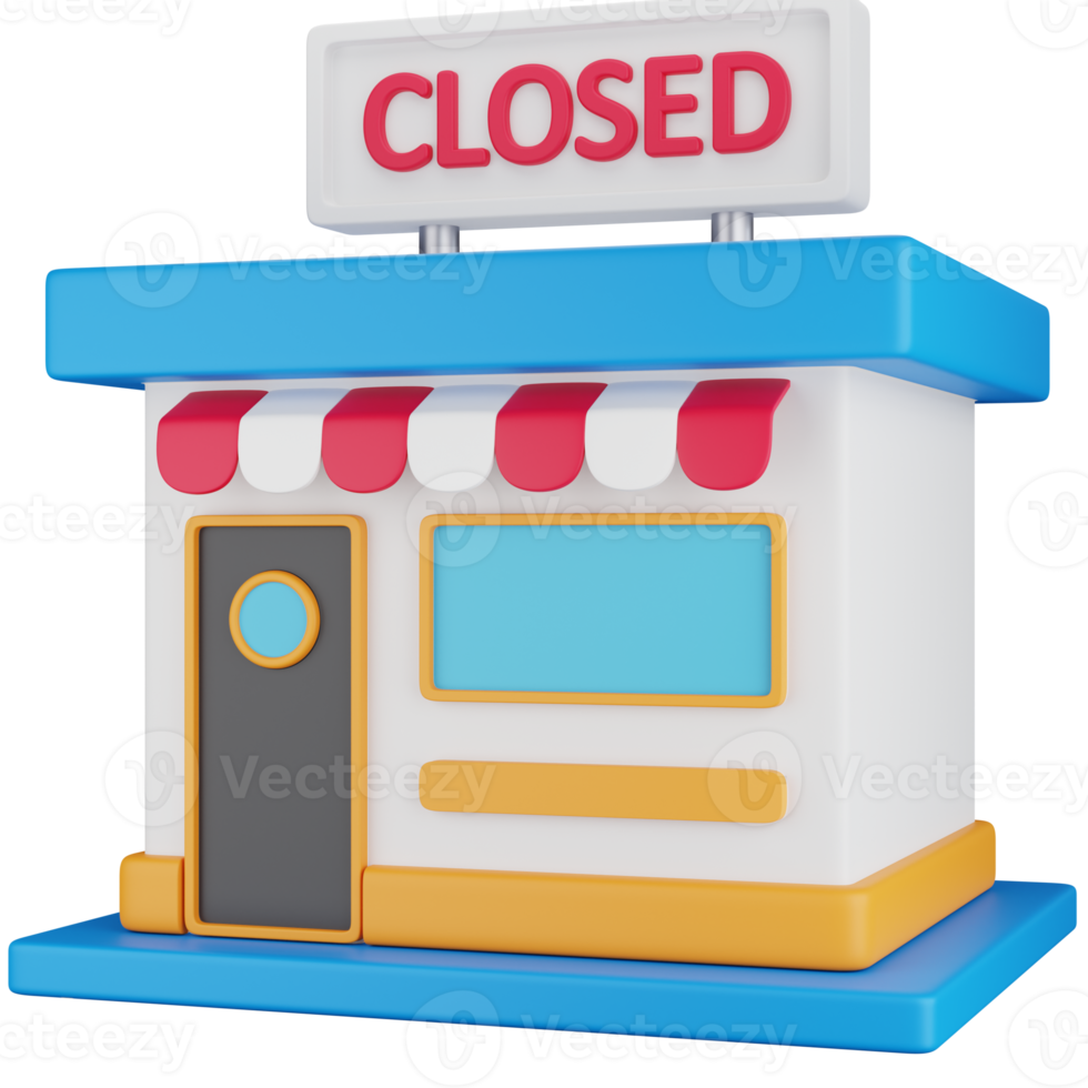 3D Icon Illustration Closed Store png