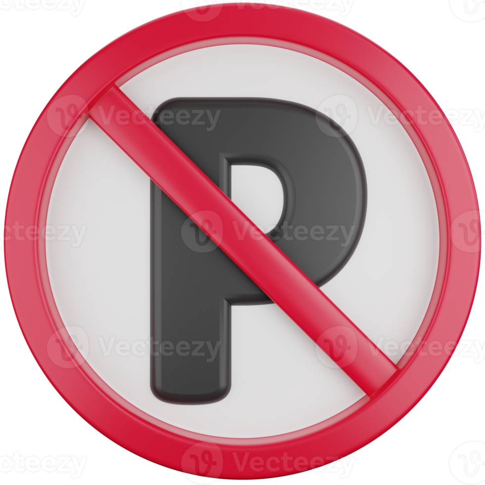 3D Icon Illustration No Parking Sign png