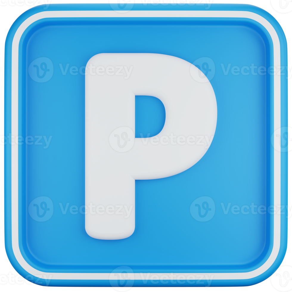 3d icono ilustración estacionamiento firmar png