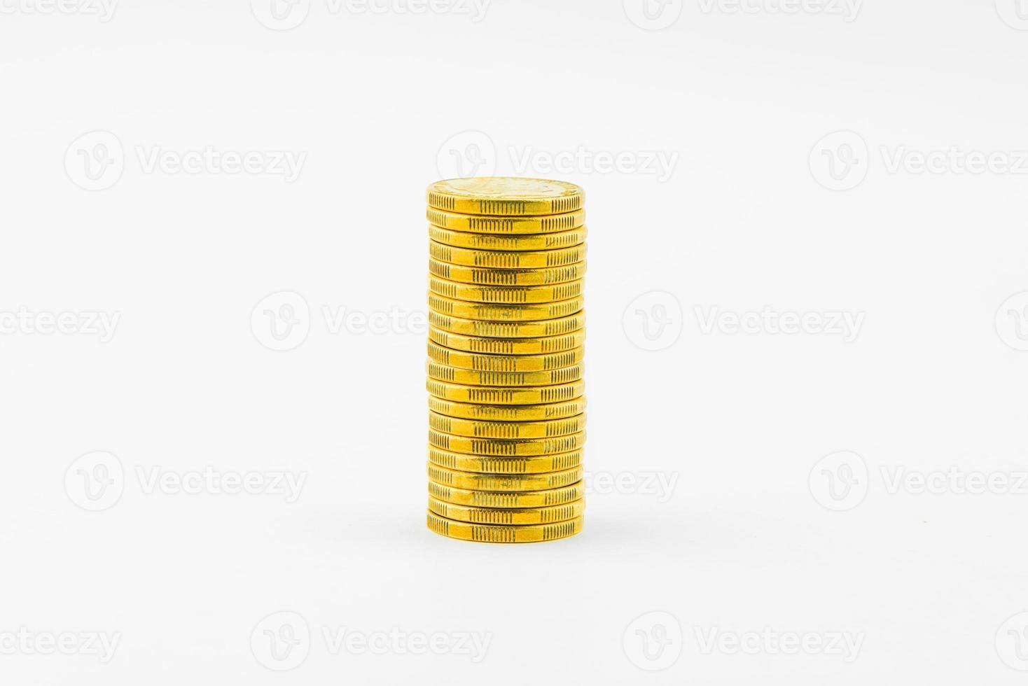 Gold Coins isolated on white photo