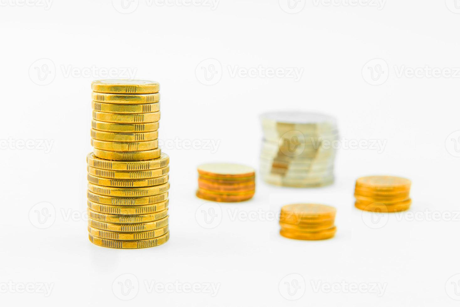 Gold Coins isolated on white photo