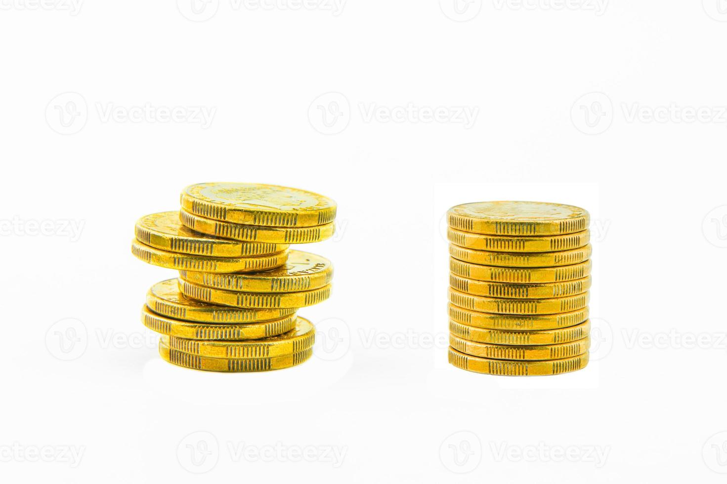 Gold Coins isolated on white photo