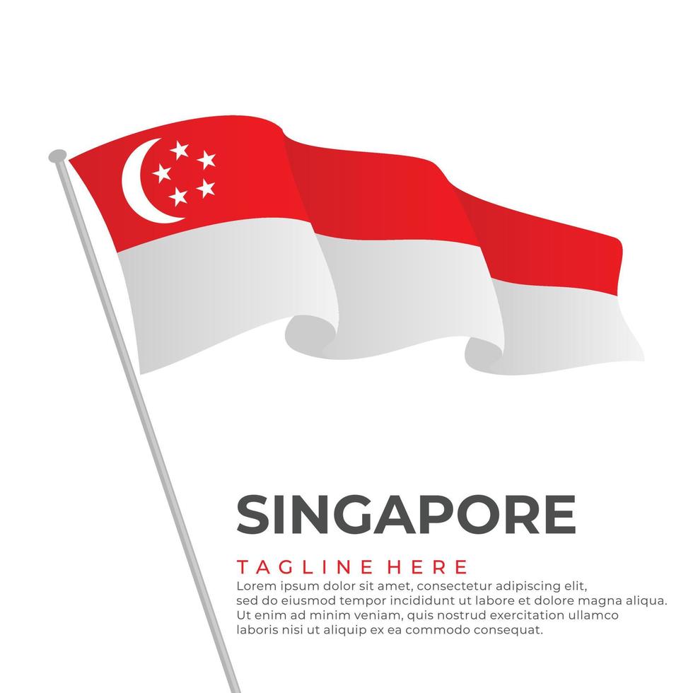 Template vector Singapore flag modern design