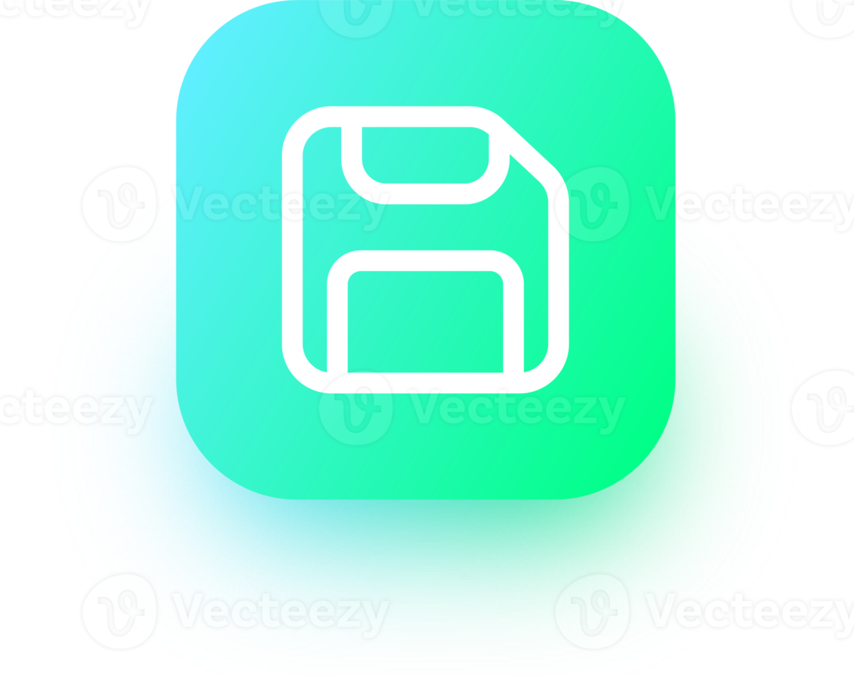 Disk icon in square gradient colors. Floppy disk sign for storage. png