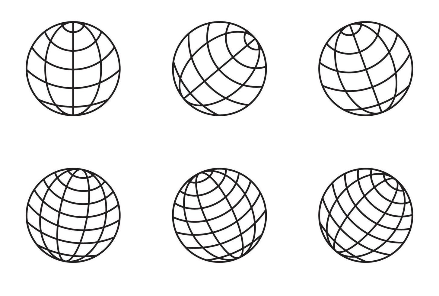 globo icono conjunto sencillo plano diseño, en blanco antecedentes. vector para web, Internet, aplicación