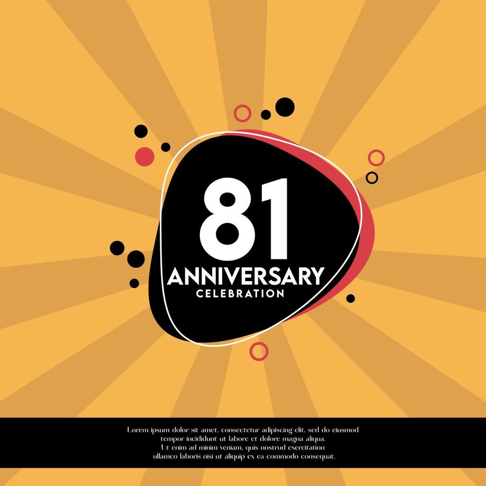 Vector 81st years anniversary design template abstract vector template illustration