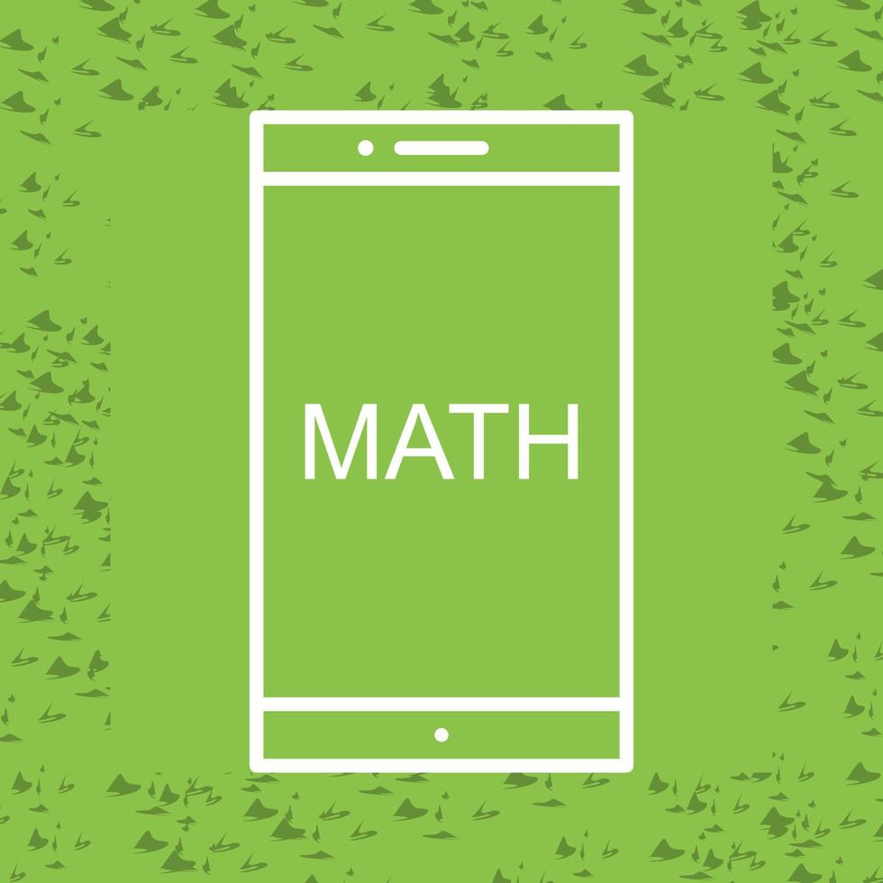 Studying Math on Mobile Vector Icon