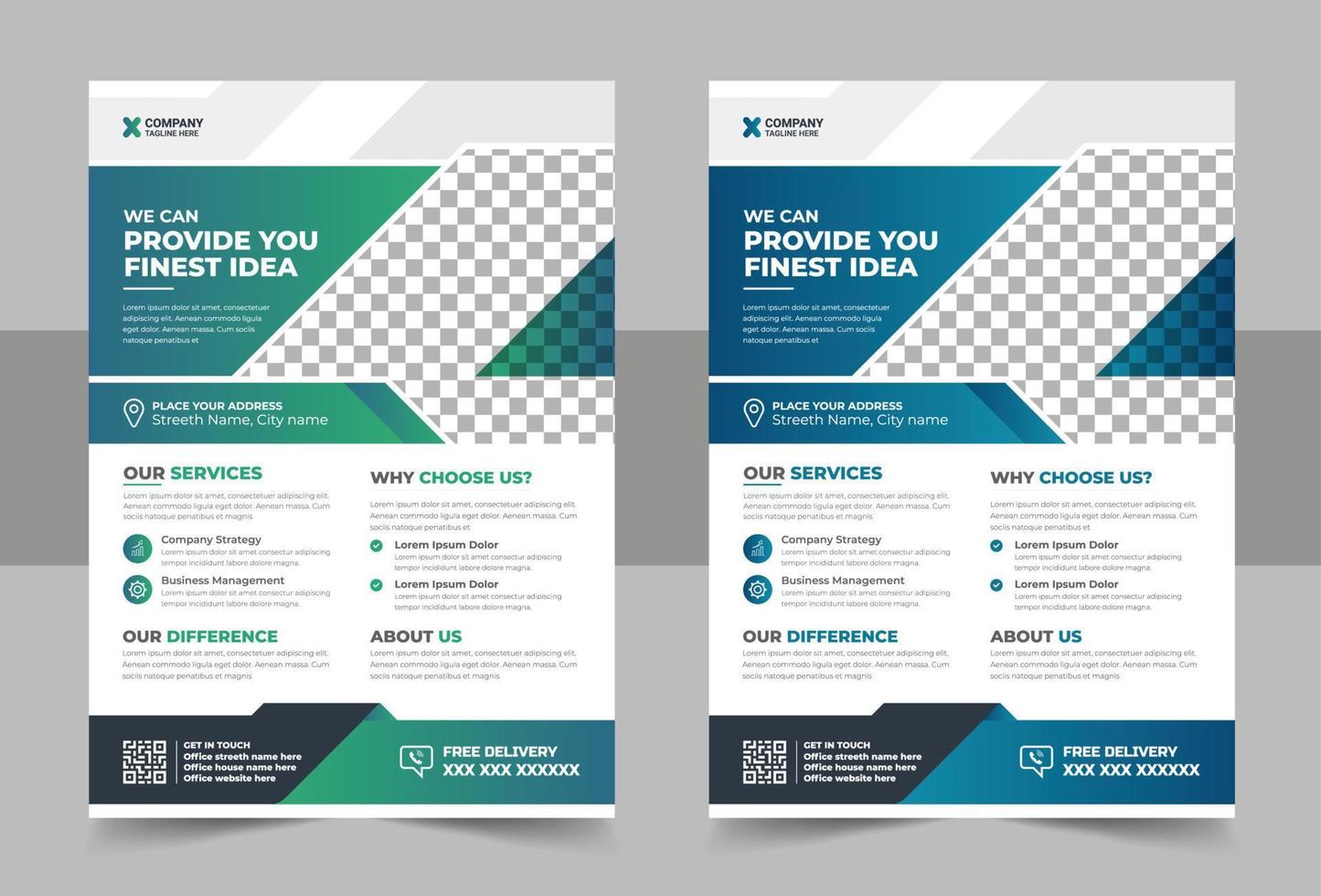 Corporate Business Flyer poster pamphlet brochure cover design layout background, two colors scheme, vector template in A4 size - Vector